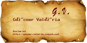 Gácser Valéria névjegykártya